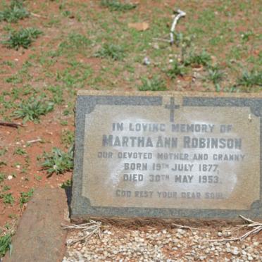 ROBINSON Martha Ann 1877-1953