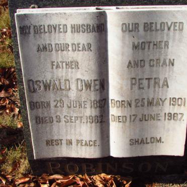 ROBINSON Oswald Owen 1897-1962 &amp; Petra 1901-1987