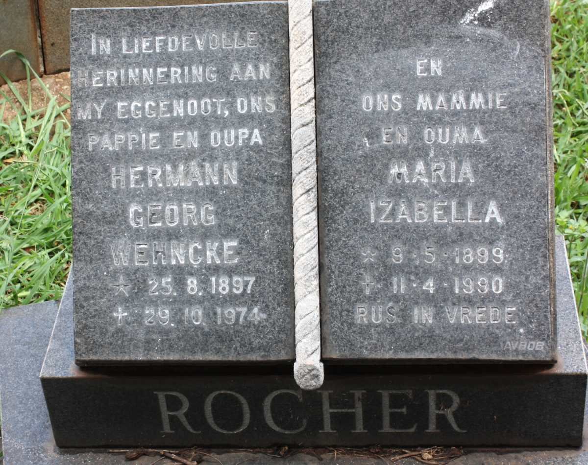 ROCHER Hermann Georg Wehncke 1897-1974 &amp; Maria Izabella 1899-1990