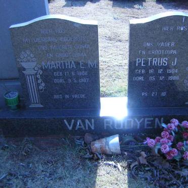 ROOYEN Petrus J. 1904-1988 &amp; Martha E.M. 1908-1987