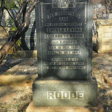 ROODE Engela Levina Elizabeth nee KRUGER 1896-1943
