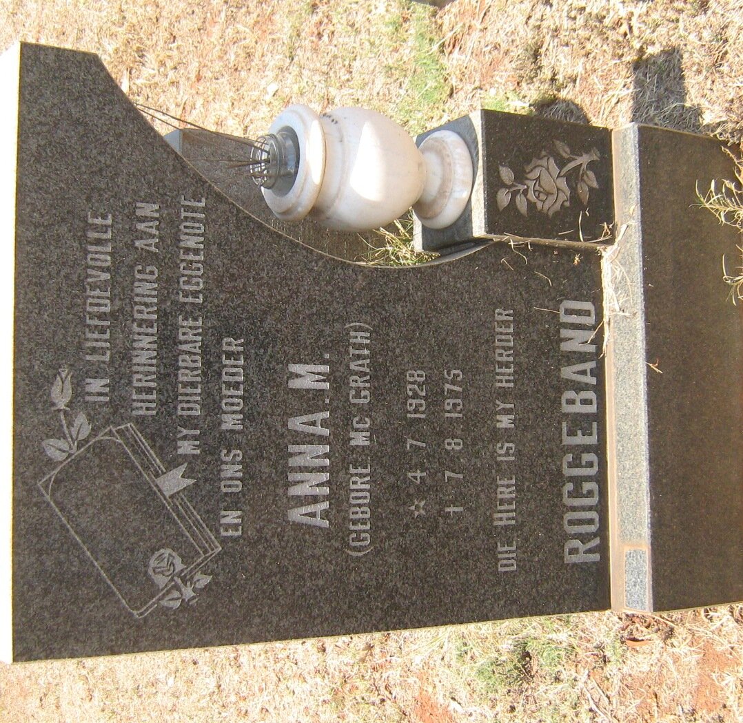 ROGGEBAND Anna M. nee McGRATH 1928-1975