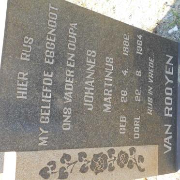 ROOYEN Johannes Martinus, van 1882-1964