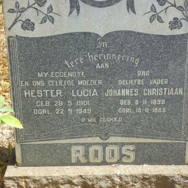 ROOS Johannes Christiaan 1898-1955 &amp; Hester Lucia 1901-1949
