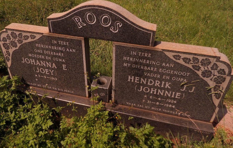 ROOS Hendrik J.J. 1924-1984 &amp; Johanna E. 1913-