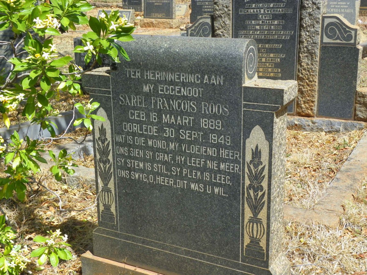 ROOS Sarel Francois 1889-1949