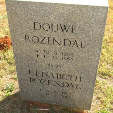 ROZENDAL Douwe 1905-1965 &amp; Elisabeth 1909-2003