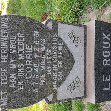 ROUX Corrie, le 1948-1981