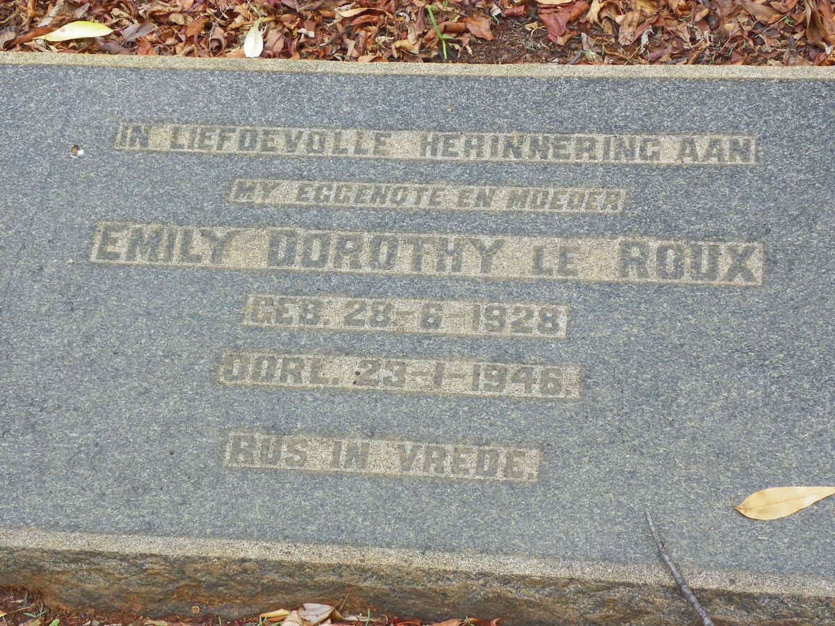 ROUX Emily Dorothy, le 1928-1946