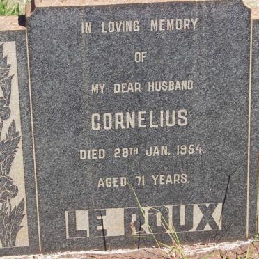 ROUX Cornelius, le -1954