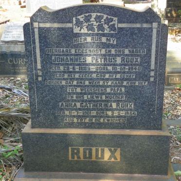 ROUX Johannes Petrus 1889-1948 &amp; Anna Catherina 1901-1954