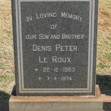 ROUX Denis Peter, le 1953-1974