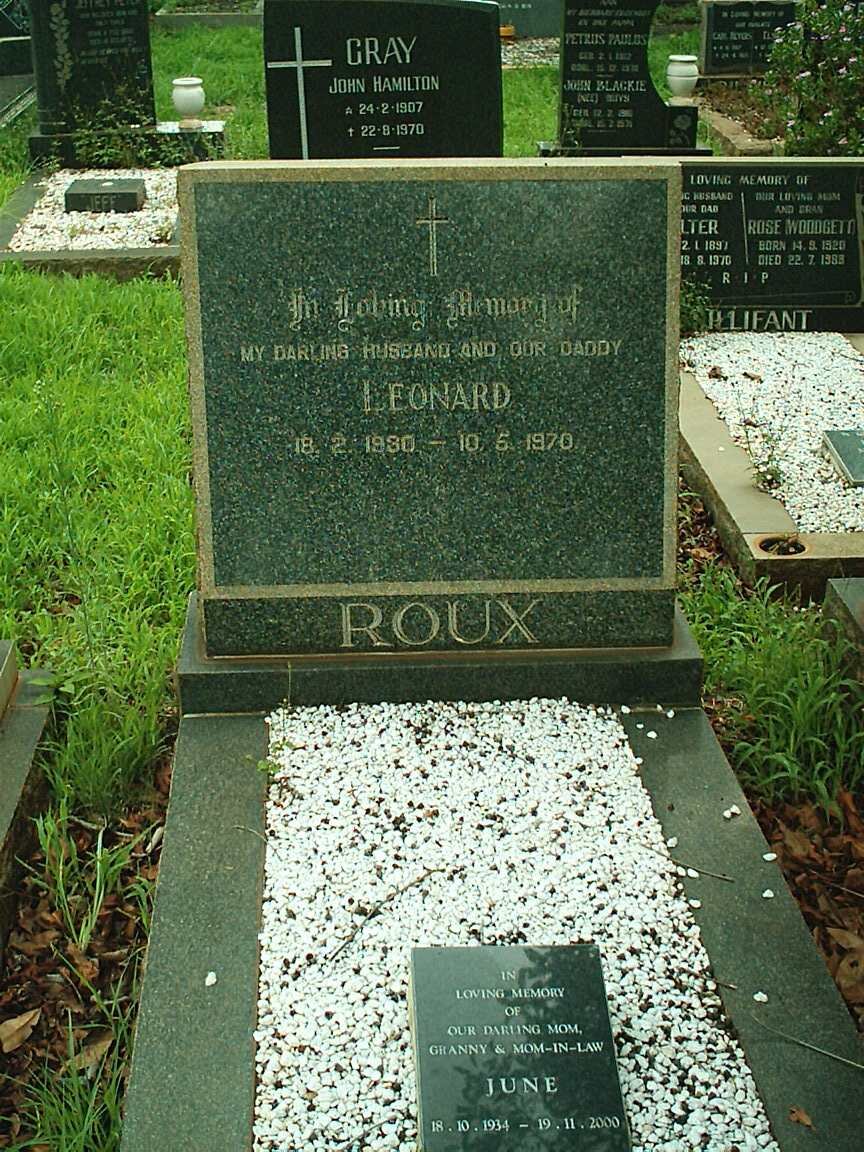 ROUX Leonard 1930-1970 &amp; June 1934-2000