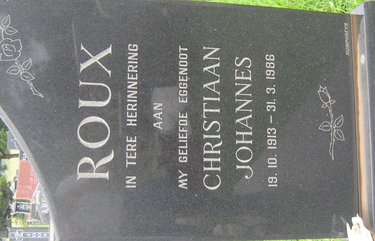 ROUX Christiaan Johannes 1913-1986