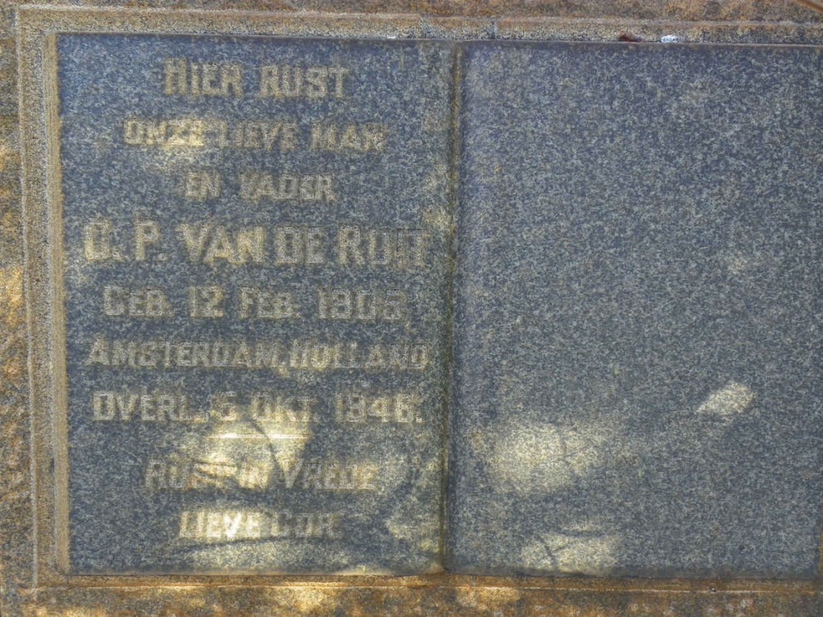 RUIT D.P., van de 1905-1946