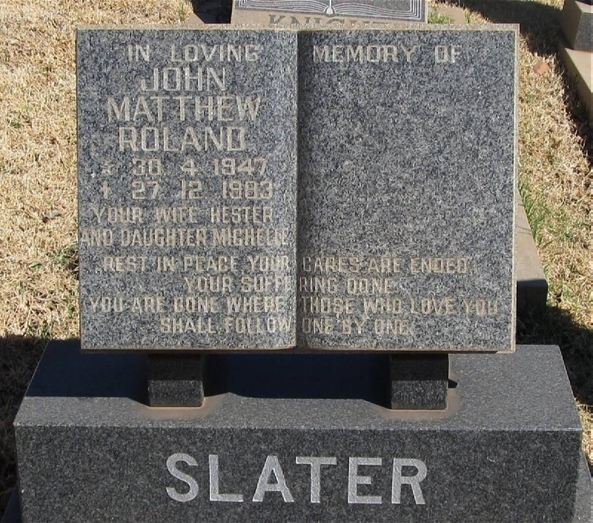 SLATER John Mathew Roland 1947-1983