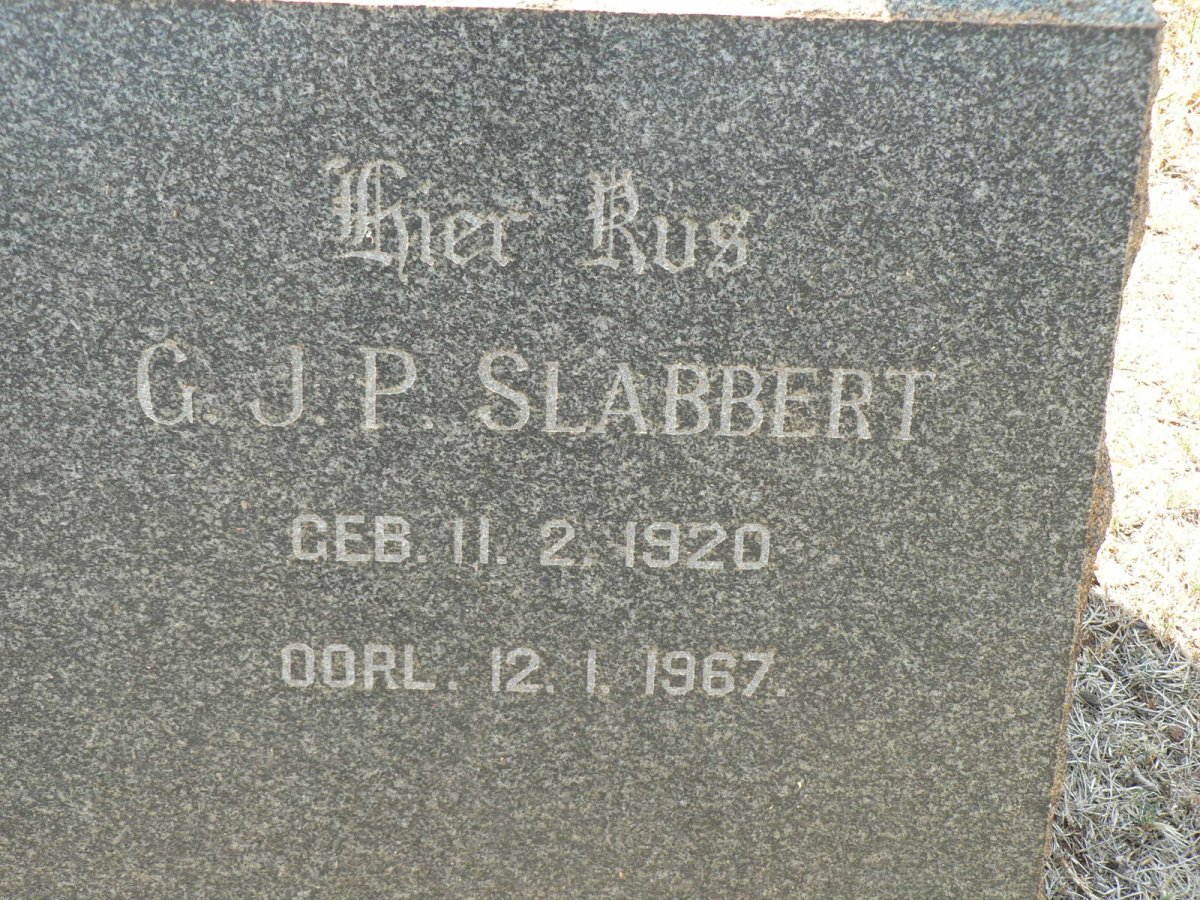 SLABBERT G.J.P. 1920-1967
