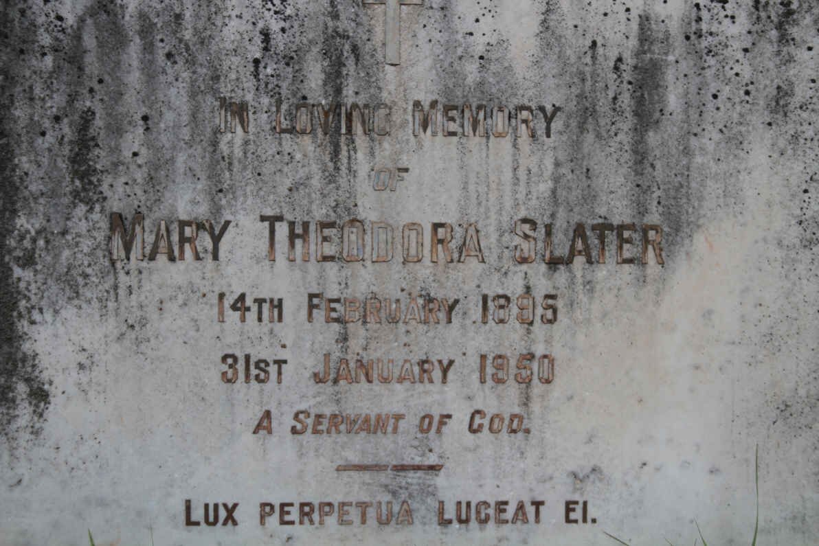 SLATER Mary Theodora 1895-1950