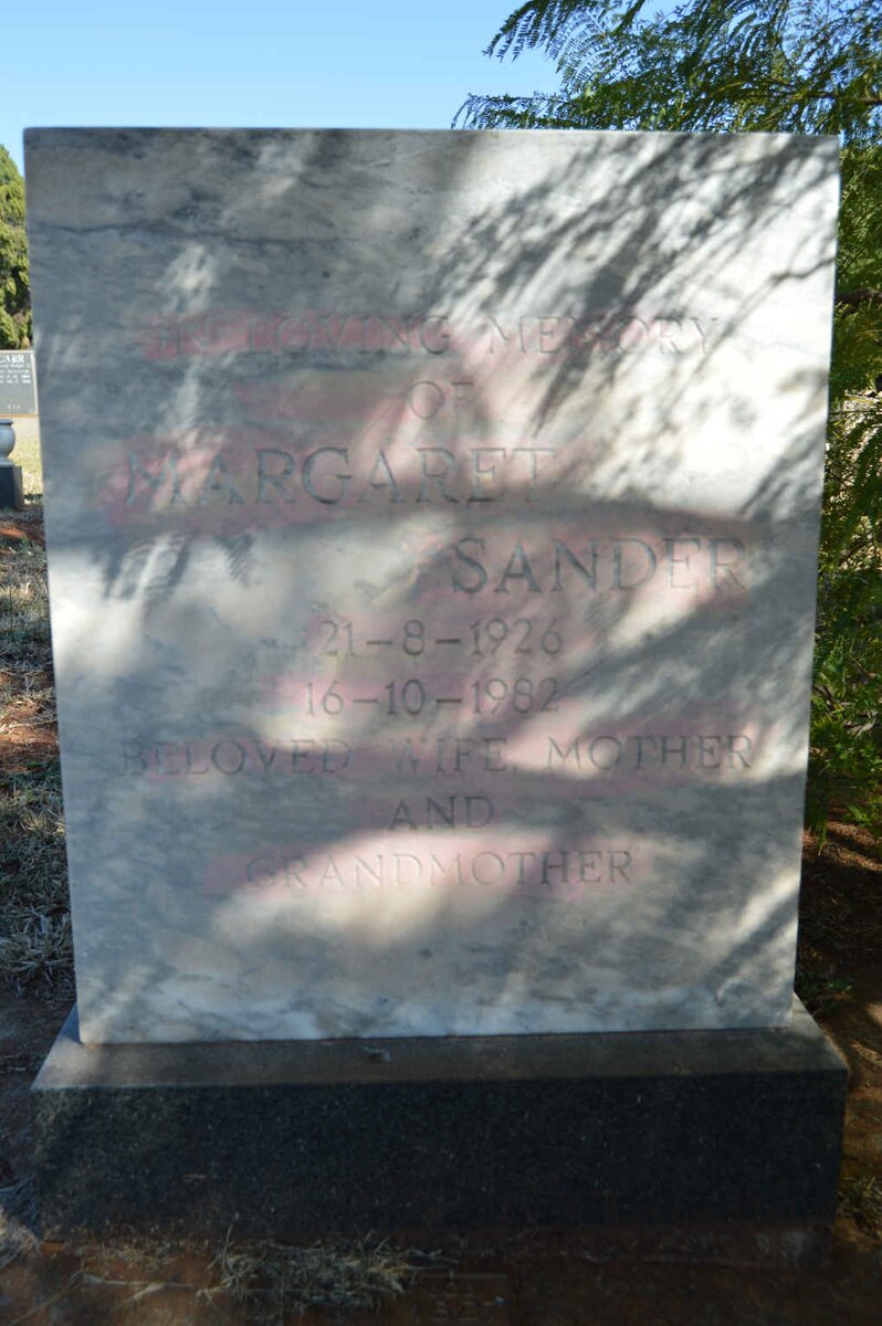 SANDER Margaret 1926-1982