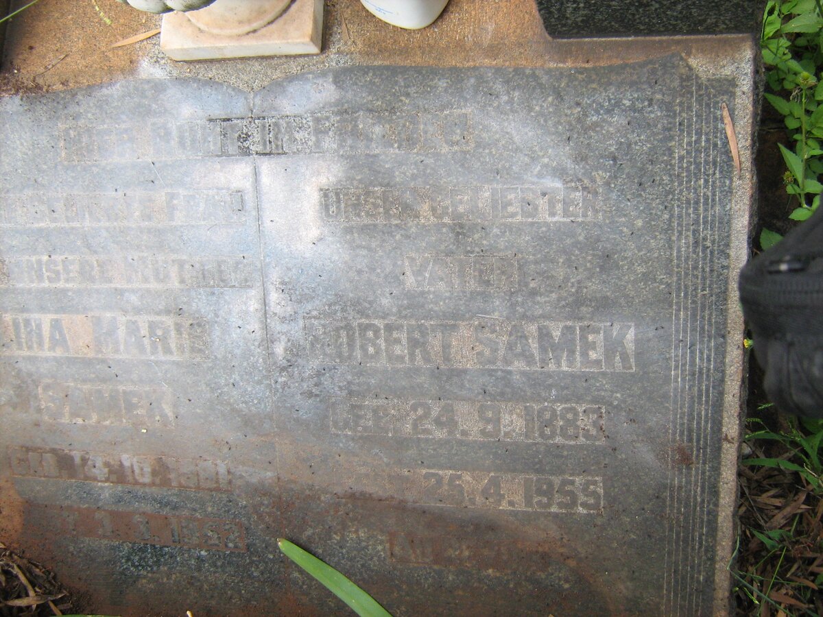 SAMEK Robert 1883-1955 &amp; Rina Marie 1881-1952