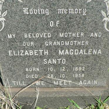 SANTO Elizabeth Magdalena 1892-1958