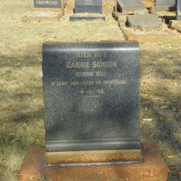 SCHOON Carrie nee NEL -1945