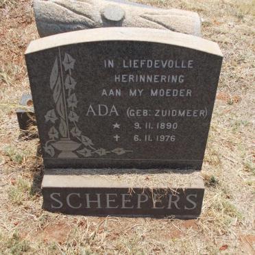 SCHEEPERS Ada nee ZUIDMEER 1890-1976