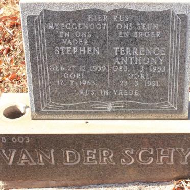 SCHYFF Stephen, van der 1939-1963 :: VAN DER SCHYFF Terrence Anthony 1963-1991