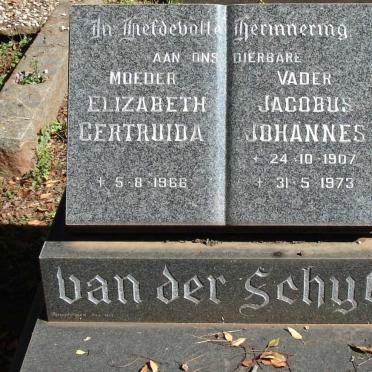 SCHYFF Jacobus Johannes, van der 1907-1973 &amp; Elizabeth Gertruida -1966