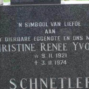 SCHNETLER Christine Renee Yvonne 1921-1974