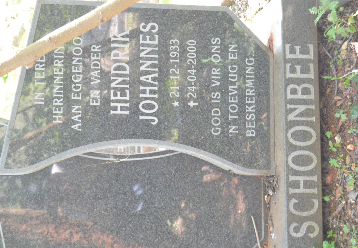 SCHOONBEE Hendrik Johannes 1933-2000