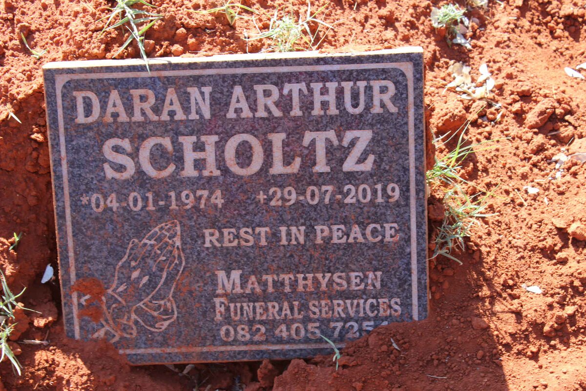 SCHOLTZ Daran Arthur 1974-2019