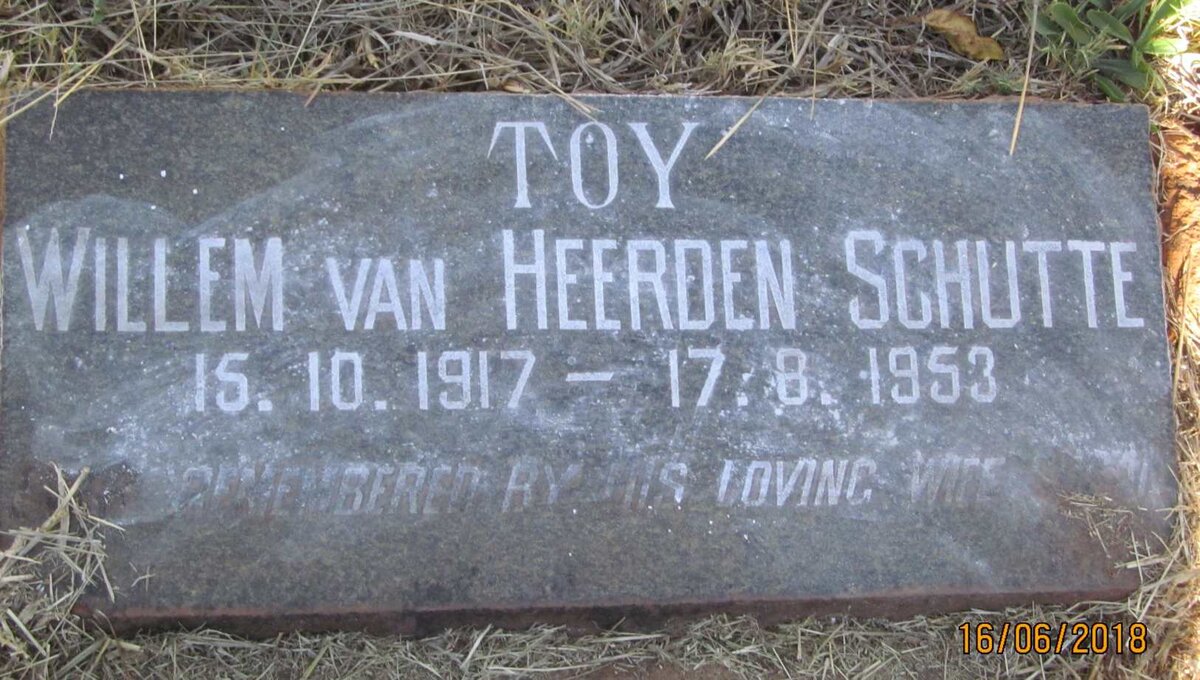 SCHUTTE Willem van Heerden 1917-1953