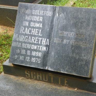 SCHUTTE Rachel Margaretha nee SERFONTEIN 1896-1975