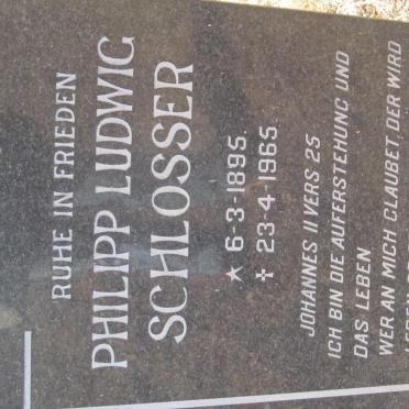 SCHLOSSER Philipp Ludwig  1895-1965