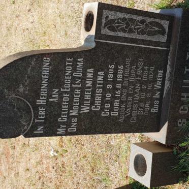 SCHUTTE Christiaan Ernst 1894-1970 &amp; Wilhelmina Christina 1905-1965