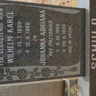 SCHULD Wilhelm Karel 1899-1980 &amp; Johanna Adriana PRETORIUS 1906-1990