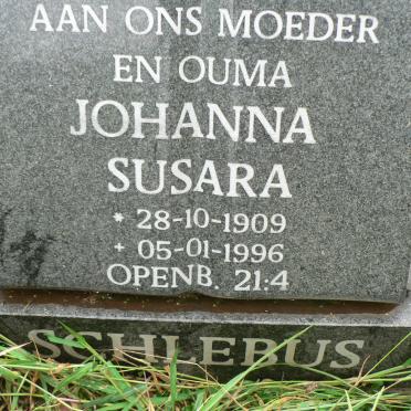 SCHLEBUS Johanna Susara 1909-1996