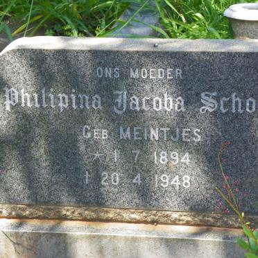 SCHOLTZ Philipina Jacoba nee MEINTJES 1894-1948