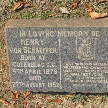 SCHAEFFER Henry, von 1879-1952