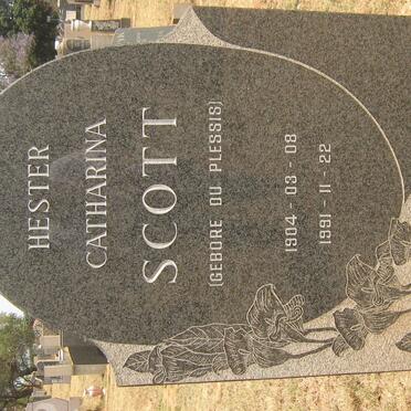 SCOTT Hester Catharina nee DU PLESSIS 1904-1991