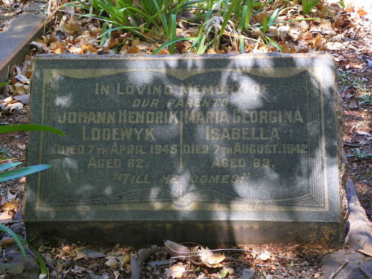 SCHUMANN Johann  Hendrik Lodewyk -1945 &amp; Maria Georgina Isabella -1942