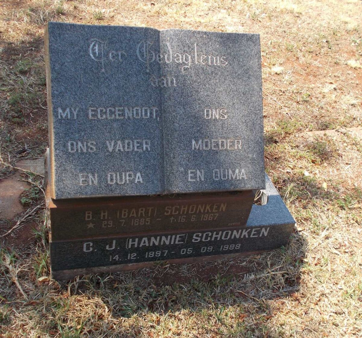 SCHONKEN B.H. 1885-1967 &amp; C.J. 1897-1988