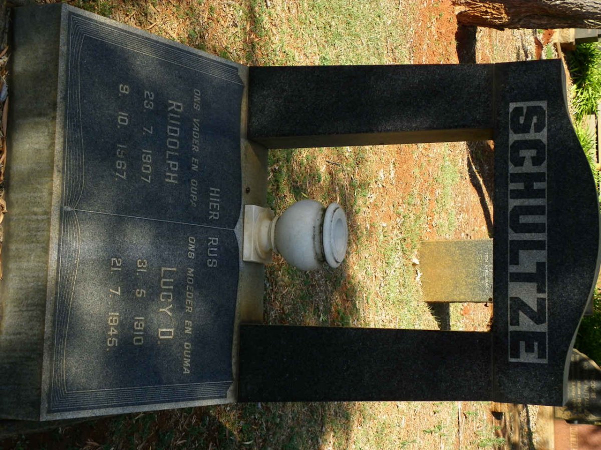SCHULTZE Rudolph 1907-1967 &amp; Lucy D. 1910-1945