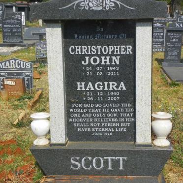 SCOTT Christopher John 1943-2011 &amp; Hagira 1940-2007