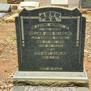 SCANDLING William John -1943 &amp; Edith Mary -1957