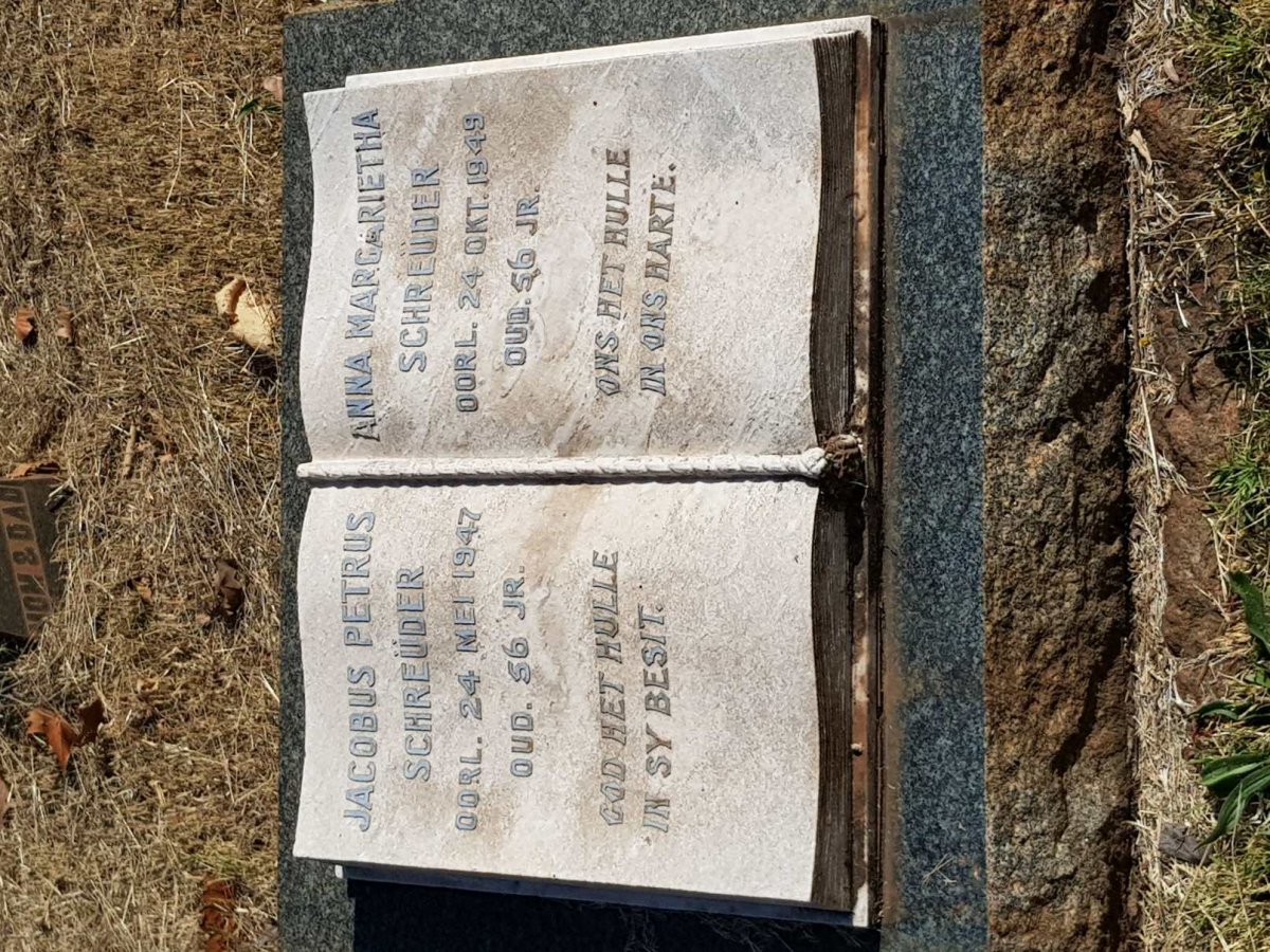 SCHREUDER Jacobus Petrus -1947 &amp; Anna Margarietha -1949