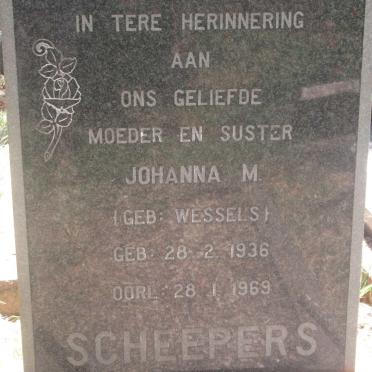 SCHEEPERS Johanna M. nee WESSELS 1936-1969