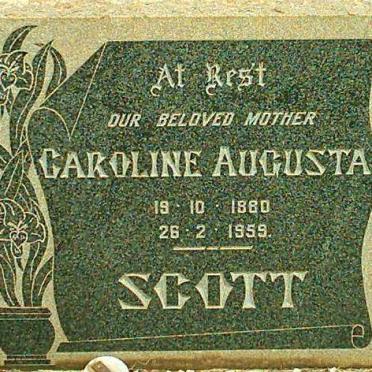 SCOTT Caroline Augusta 1880-1959
