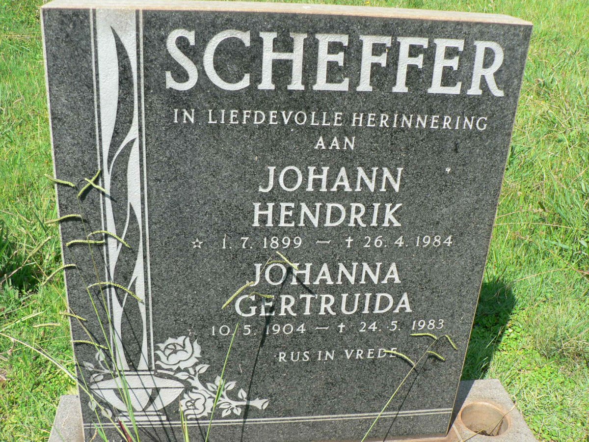 SCHEFFER Johann Hendrik 1899-1984 &amp; Johanna Gertruida 1904-1983